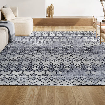 Azmar Moroccan Geometric Distressed Area Rug
